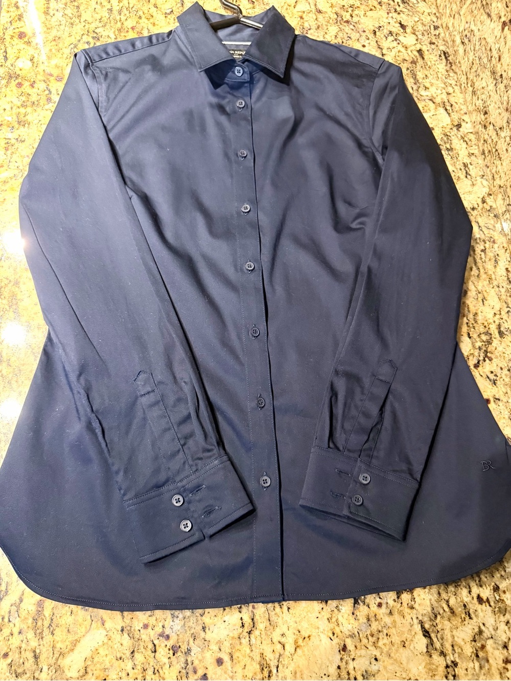 Banana Republic Tailored Fit Women’s Navy Button-Up Dress Shirt